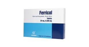 FERRICOL HIERRO AMINOQUELADO ACIDO FOLICO 30 MGS 0.5 MG