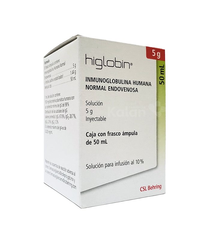 Higlobin 5Mg Inmunoglibulina Humana Normal Endovenosa