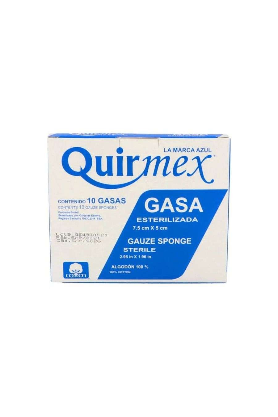Quirmex Gasas 7.5X5Cm c/10