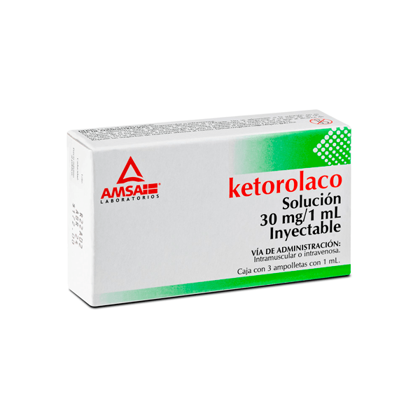 Ketorolaco 30Mg. C/3 Sol. Iny. (Amsa)